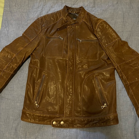 CWMALLS Brown Leather Jacket - Picture 1 of 5